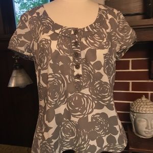 Vintage Boden Floral Print Cotton Blouse, US Size 12